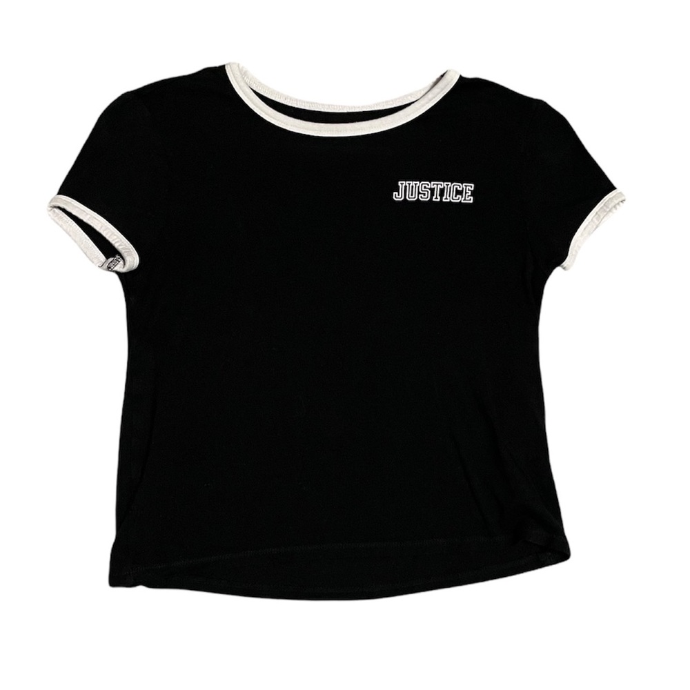 Justice Girls Size 10 Black Short Sleeve Shirt